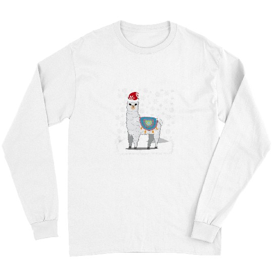 Llama Pet Christmas Llama Alpaca Snowflakes Women Men Kids xmass Long Sleeves