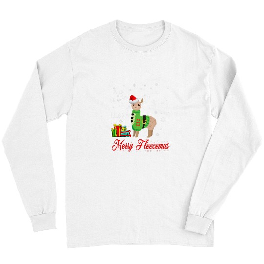 Llama Pet Christmas Llama Santa fa la la llama night 21 Long Sleeves