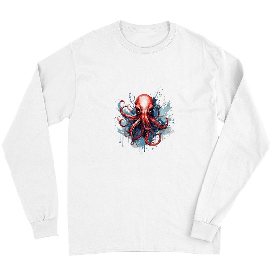 Octopus Pet Scary Depths of Octopus Fear Inspiration Graphic Design Art 1 Long Sleeves