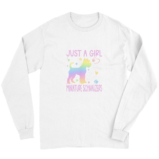 Just A Girl Who Loves Miniature Schnauzer dog cute for Girl Long Sleeves