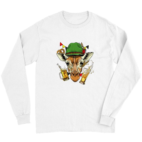 Giraffe Pet Beer Giraffes Germany Oktoberfest Party Beer Fest Giraffes Lover Long Sleeves