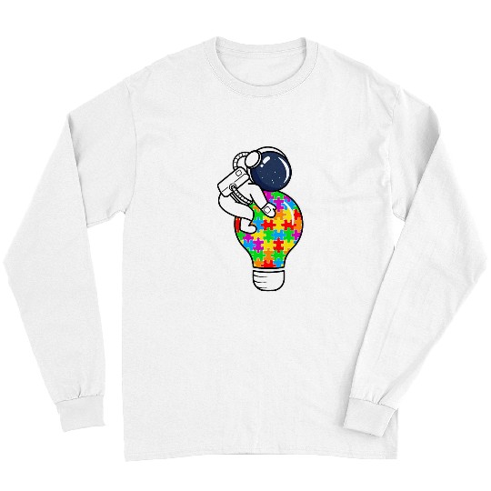 Astronaut Balloon Autism Awareness Space Autistic Kids Boys Long Sleeves