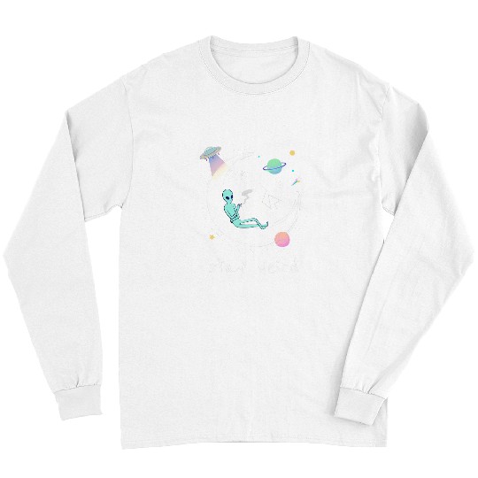 Aliens UFO Stay Weird Cute Pastel Long Sleeves