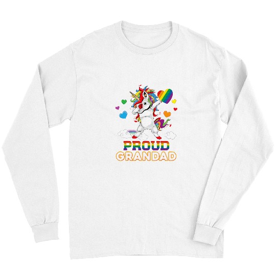 Unicorn Pet Im A Proud LGBT Gay Grandad Pride  Unicorn Rainbow Long Sleeves