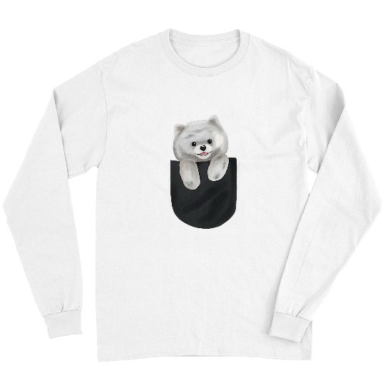 Pomeranian In A Pocket Dog Lover Puppy Lover Pet Owner Long Sleeves