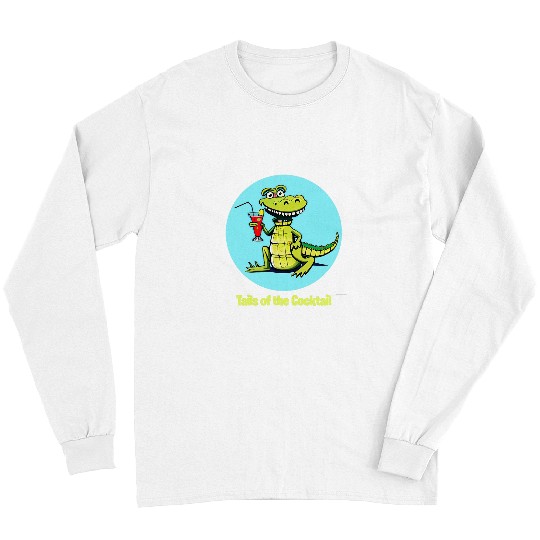 Alligator Pet Cecil the Crocodile Tails of the Cocktail Original Artwork Long Sleeves