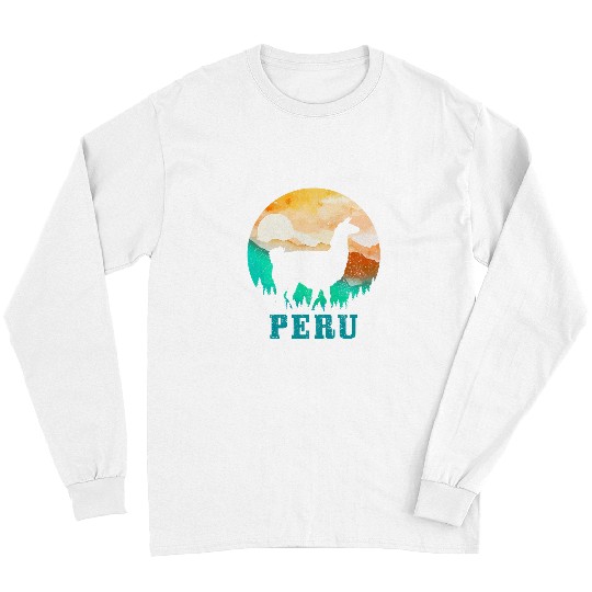 Llama Pet Peru Llama Alpaca Peruvian Roots Pride vintages Peru 4 Long Sleeves