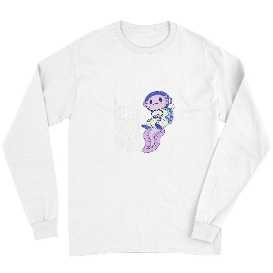 Axolotls Pet Space Galaxy Flying Axolotls Spacesuit Salamander Spaceship 5 5 Long Sleeves