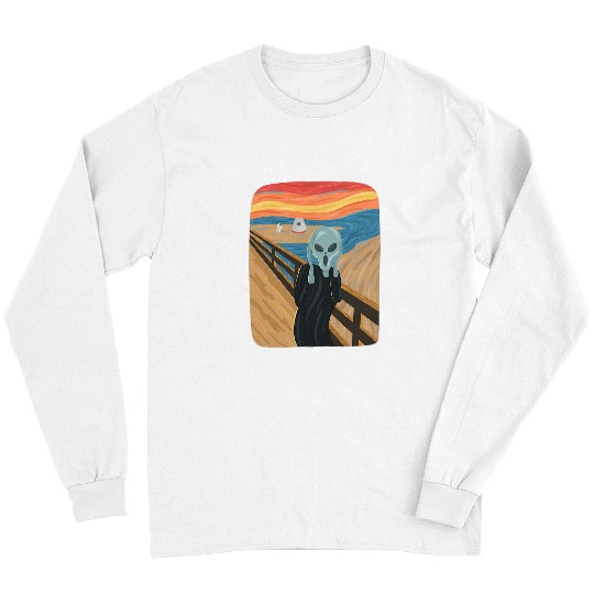 Aliens UFO Mars Landing The Scream Painting Long Sleeves