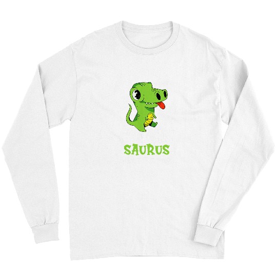 Dinosaur Pet Cousin Saurus Green TRex For Girls And Boys Long Sleeves