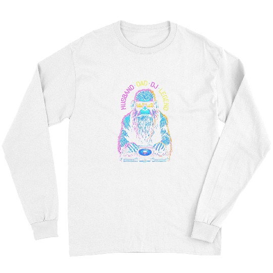 Bigfoot Pet Husband Dad DJ Legend Bigfoot Sasquatch EDM Music Equalizer Long Sleeves