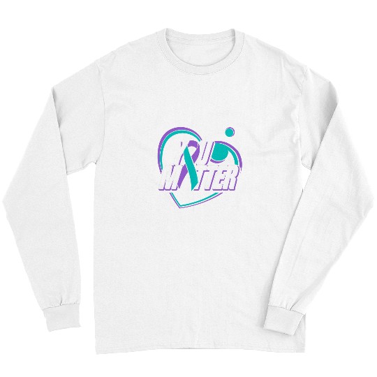 suicides Prevention 988 Ribbon You Matter suicides Prevention Awareness Teal Purple Long Sleeves