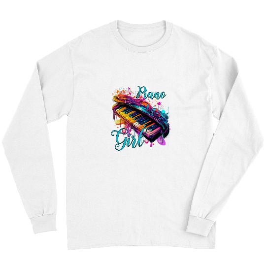 Pianist Musician Artist Music Keyboard Piano Girl Long Sleeves