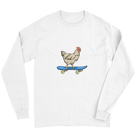 Chicken Pet Skateboard Chicken Lady Lover Skateboarding Kids Long Sleeves