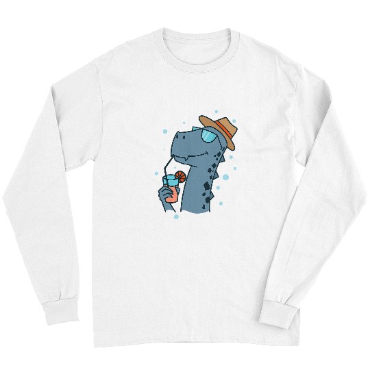 Dinosaur Pet on Vacation with Cocktail Long Sleeves