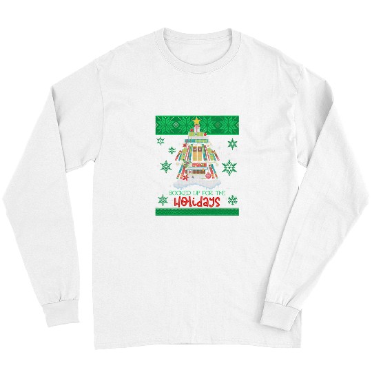 Book Fun Lover xmass Tree Librarian Booked Up For The Holidays Long Sleeves