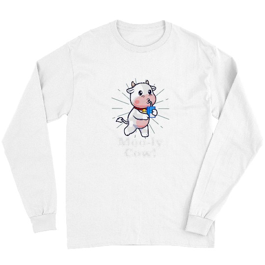 Cow Pet Milk Meme Funny Mooly Cow Pun Inappropriate Long Sleeves
