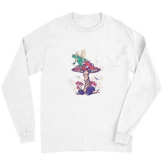 Frog Pet Cottagecore Aesthetic Mushroom Fairycore Fungi Frog Fantasy Long Sleeves