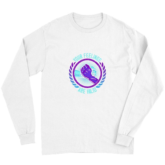 suicides Prevention 988 Ribbon Your Feelings Are Valid Depression Help Long Sleeves