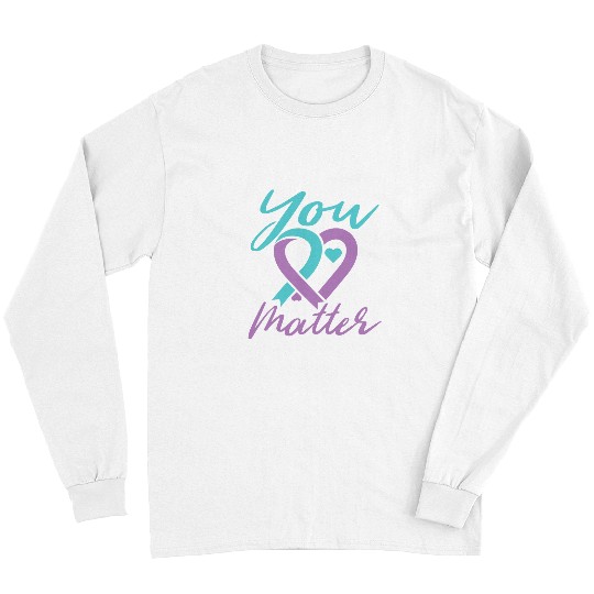 suicides Prevention 988 Ribbon You Matter suicides Prevention Awareness Teal Long Sleeves