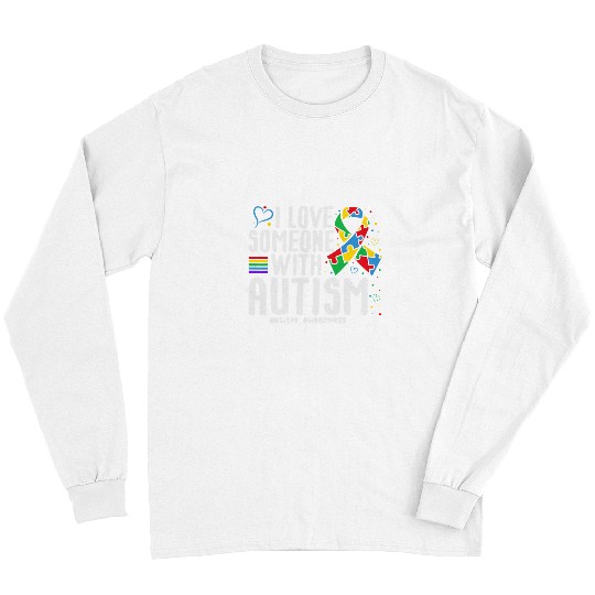 Autism Puzzle I Love Someone With Autism Autism Awareness proud autism mom Long Sleeves