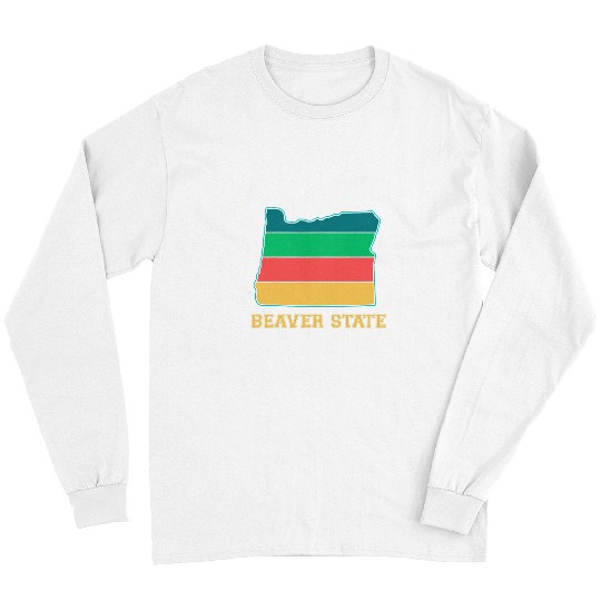 Beaver Pet Oregon Beaver State Retro vintages Sunset design Long Sleeves