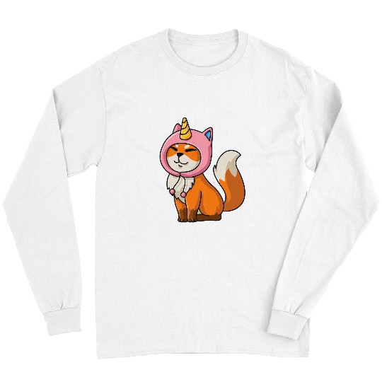 Unicorn Pet Fox Kawaii Unicorn Rainbow Hat Long Sleeves