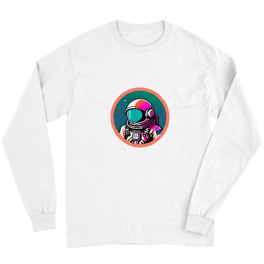 Cosmic Voyager Modern Pop Art Abstract Sad Astronaut Long Sleeves