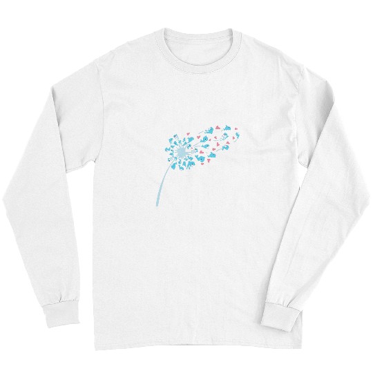 Dolphin Pet Gift Dandelion Flowers Dolphin Animal Ocean Biologists Long Sleeves