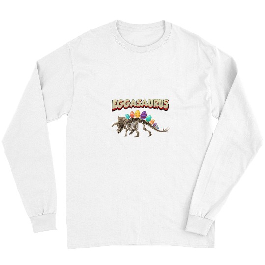 Dinosaur Pet Eggasaurus Stegosaurus Egg Funny Dinosaur Easter Boys Men 2 Long Sleeves