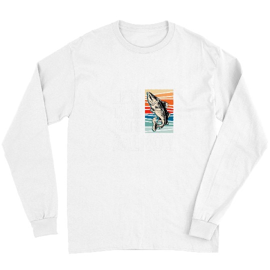 Fishing Fun Retro Salmon Fishing Rod Funny Fishing Love Fishermen Long Sleeves