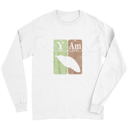 Yam Periodic Table Elements Sweet Potato Retro Farmer 22 Long Sleeves