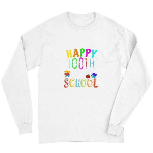 Book Fun 100 days of school professor or Child book apple style Long Sleeves