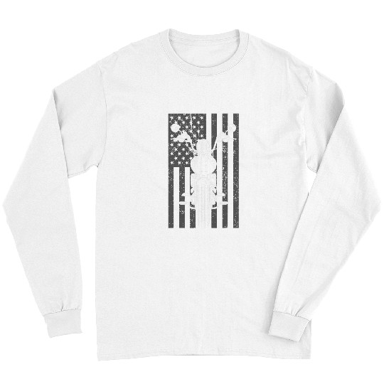 American Pride Motorcycle Rider USA Flag Motorbike Biker Long Sleeves