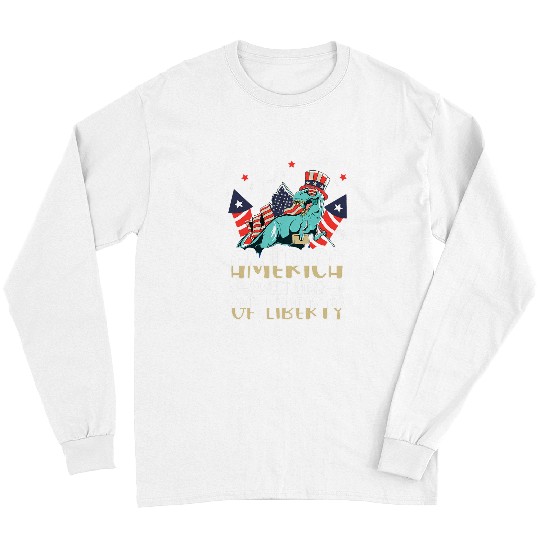 Dinosaur Pet Libertysaurus rexs America Sweet Land of Liberty 4th of July Long Sleeves