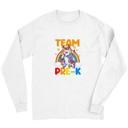 Unicorn Pet Team PreK PreSchool Teacher Student Back To School Long Sleeves