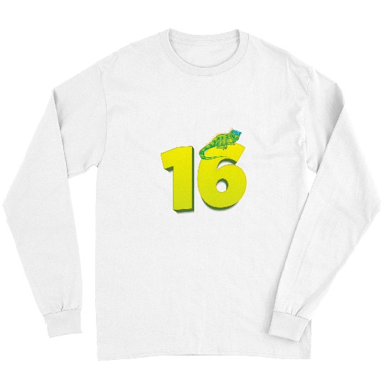 Iguana Pet 16th Birthday 16 Years Lizard Iguana Reptile Pet Zoo Animal Long Sleeves