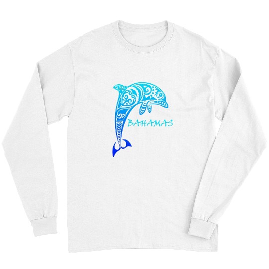 Dolphin Pet Gift Bahamas Vintage Retro Throwback Dolphin Vacation 9 Long Sleeves