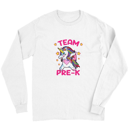 Unicorn Pet Team PreK PreSchool Teacher Student Back To School Unicorn 1 Long Sleeves