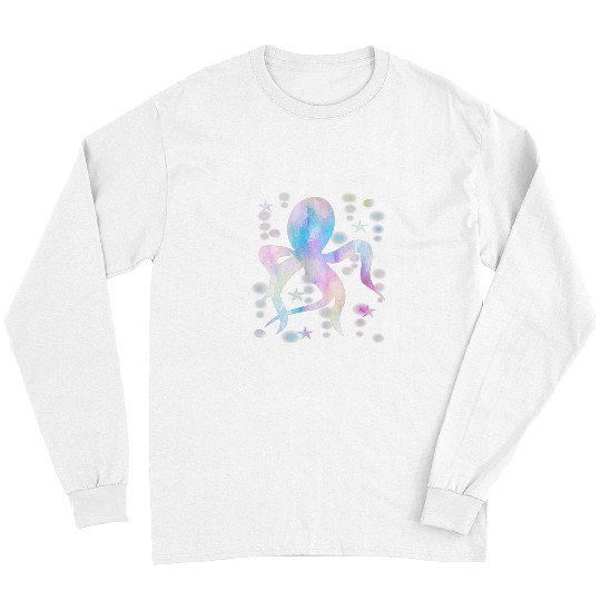 Octopus Pet Watercolor Octopus Sea Creature Octopi Ocean Life Fish Squid Long Sleeves