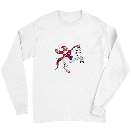 Unicorn Pet Santa Unicorn Fun Christmas Celebrate Holidays Joy Party Long Sleeves