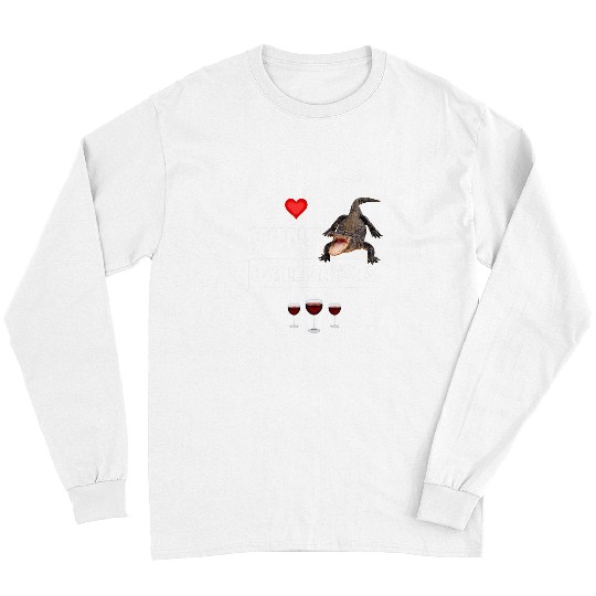 Alligator Pet I Love Wines and Alligators Reptile Funny Drinking Glass Long Sleeves