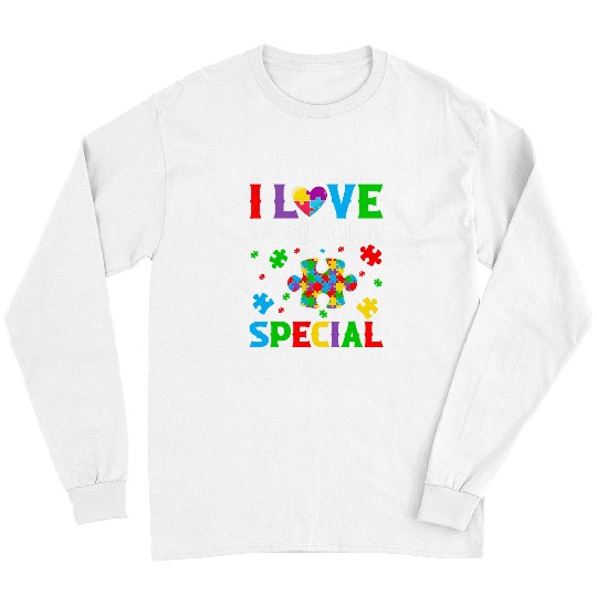 Autism Puzzle I Love Someone with Autism Awareness Men Women Kids 9 Long Sleeves