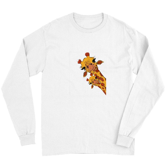 Giraffe Pet Selfie Family Safari Animal Lovers Zookeeper Long Sleeves
