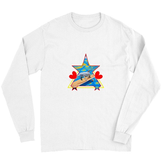 Dolphin Pet Gift Fantasy Dolphin Skateboarding Long Sleeves