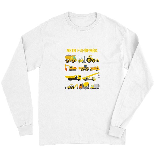 Excavator Fun My Fuhrpark construction site vehicles with excavator and crane Long Sleeves