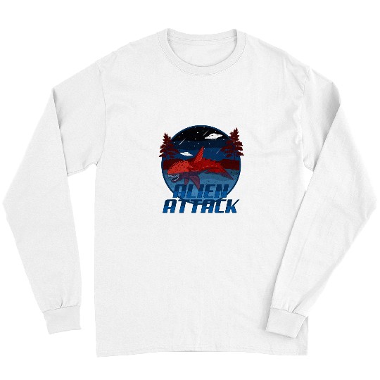 Aliens UFO Attack Shark Mars Space Long Sleeves
