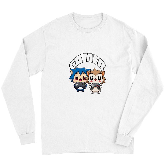 Hedgehog Pet Kawaii Hedgehogs Video Gamer For Men Teens Kids Long Sleeves