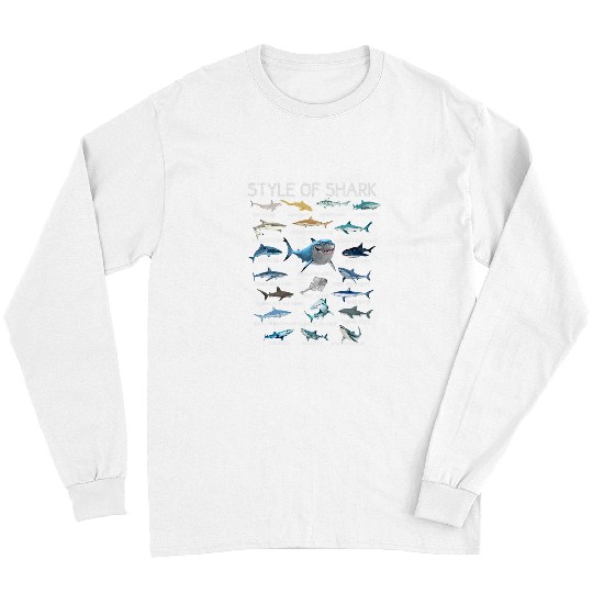Shark Pet Types Of Sharks Educational Cute Shark Sea for Kids Boys Long Sleeves