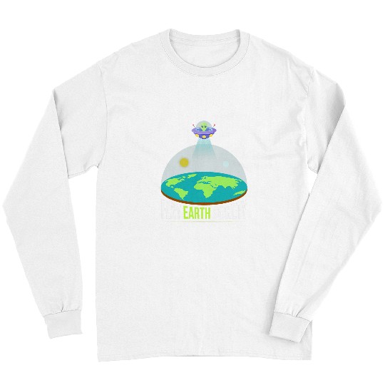 Aliens UFO Funny Flat Earth Society 2Alien Long Sleeves